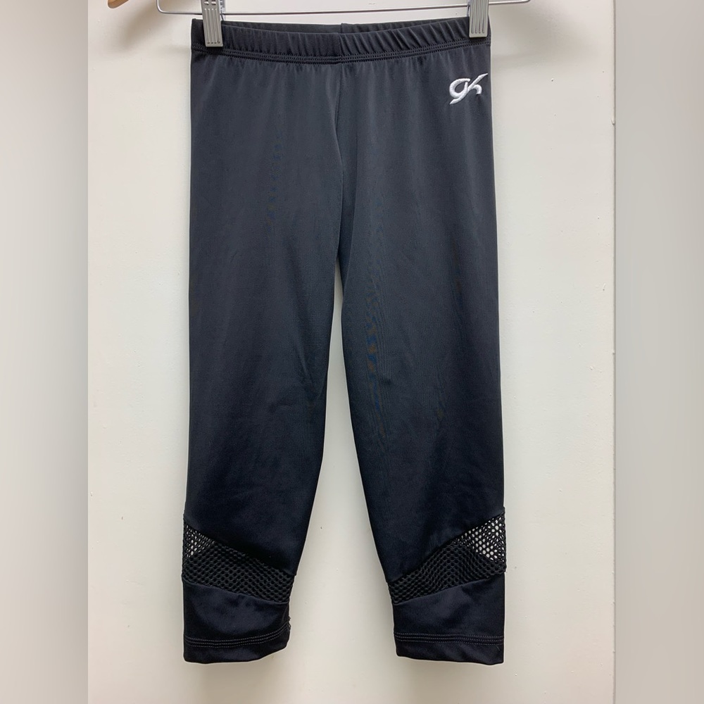 GK Elite Black Matte Tricot Capris with Mesh